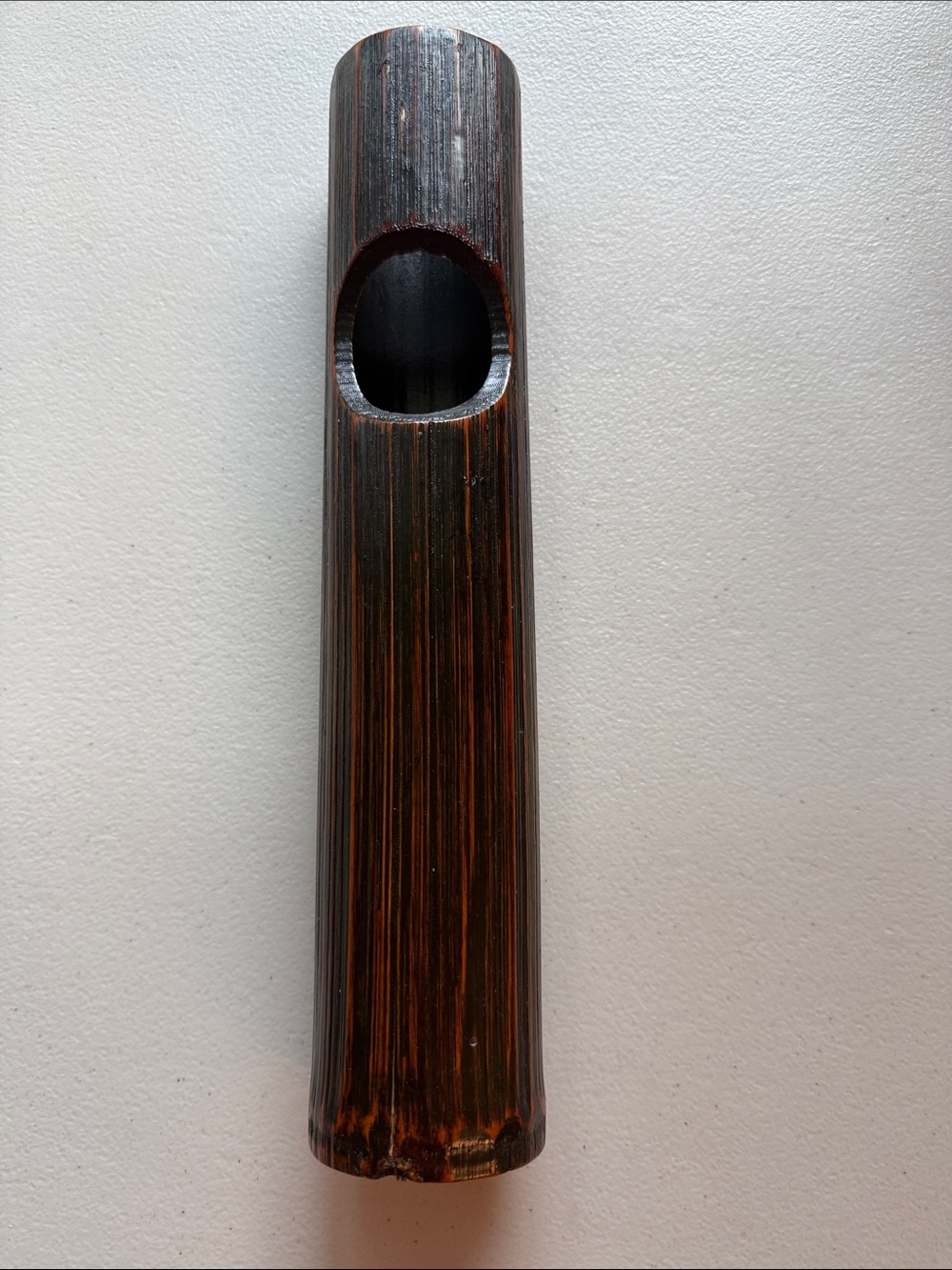 Japanese Ikebana flower vase brown bamboo wall mounted